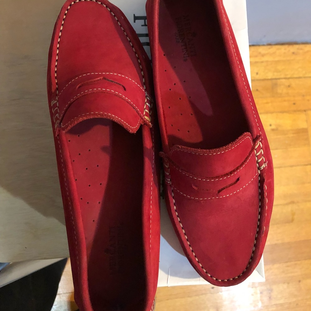 Pre-loved red suede driving mocs